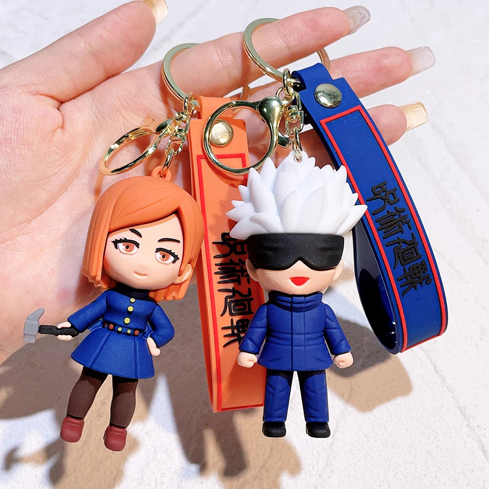 Anime Jujutsu Kaisen keychain Gojo Itadori Fushiguro Kugisaki Sukuna Kawaii Doll Keyrings