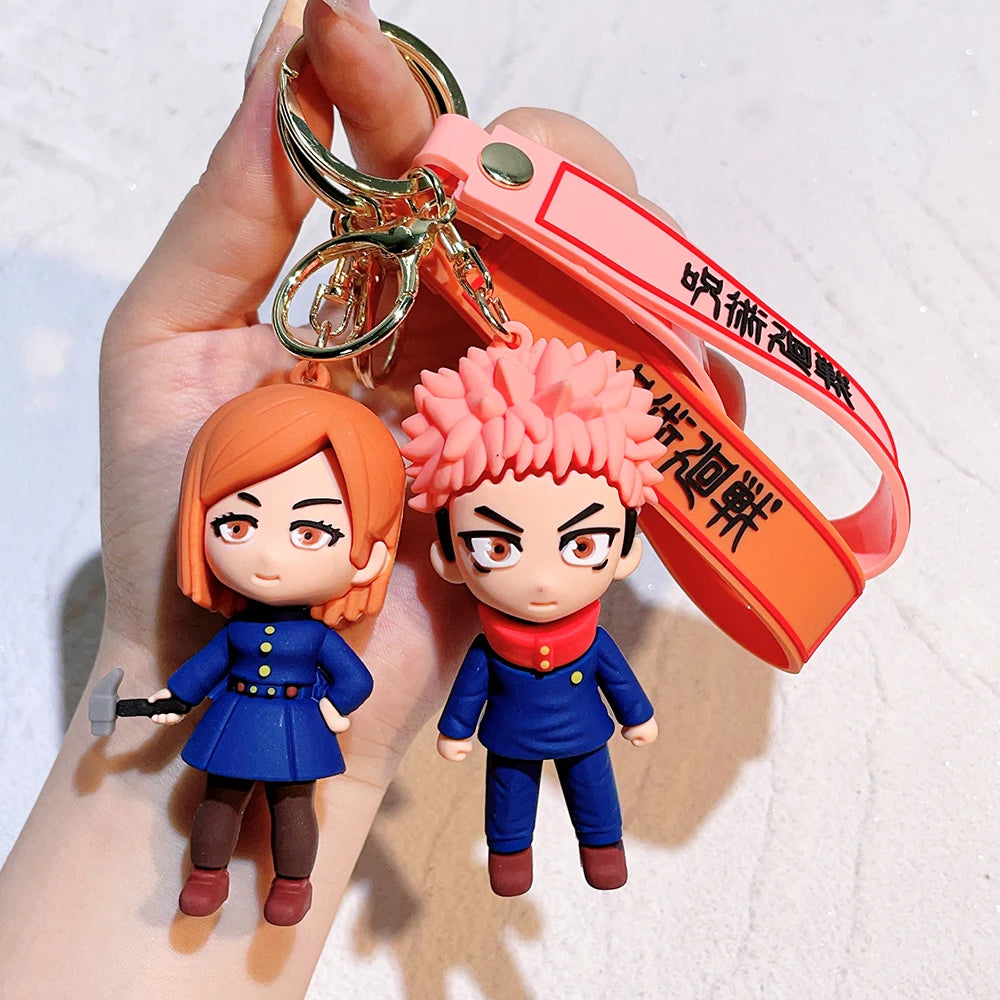 Anime Jujutsu Kaisen keychain Gojo Itadori Fushiguro Kugisaki Sukuna Kawaii Doll Keyrings