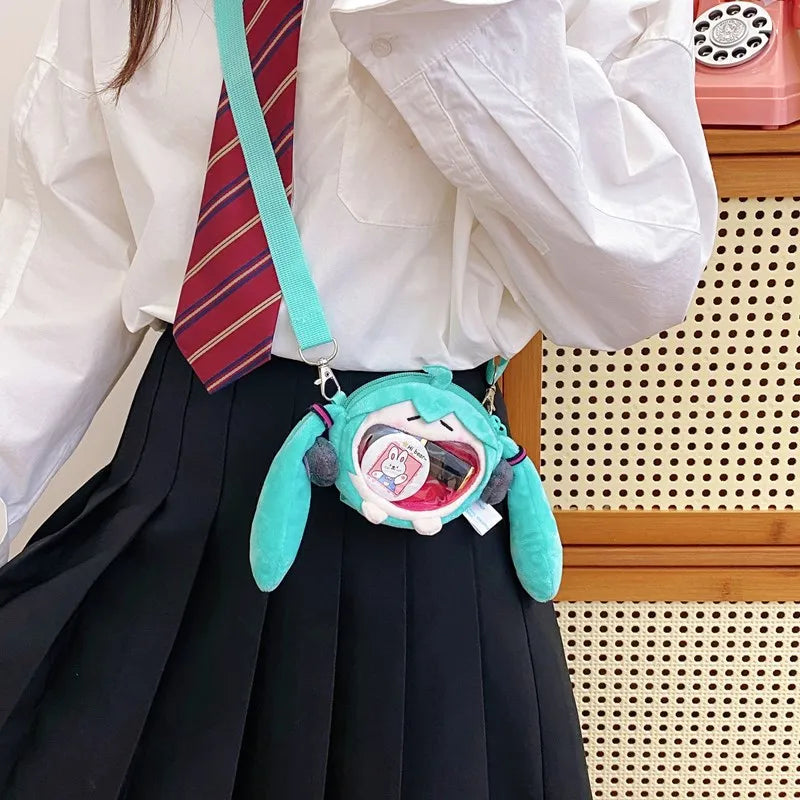 Hatsune Miku Coin Purse Shoulder Bag 14Cm Headphone Bag Plush Crossbody Bag