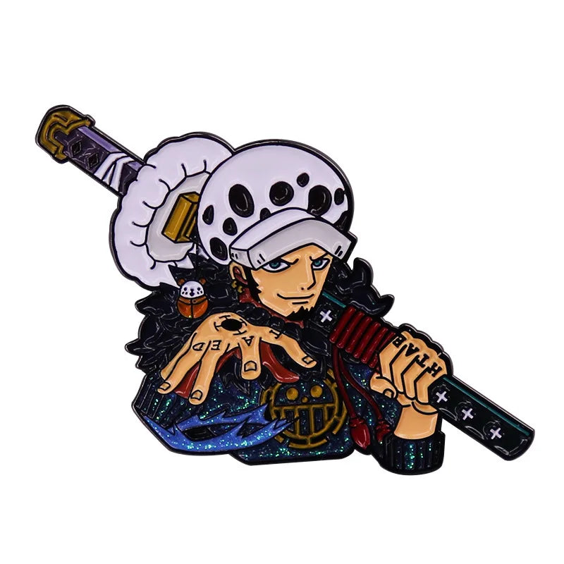 Pirate Emblem Pins: Luffy & Law Edition