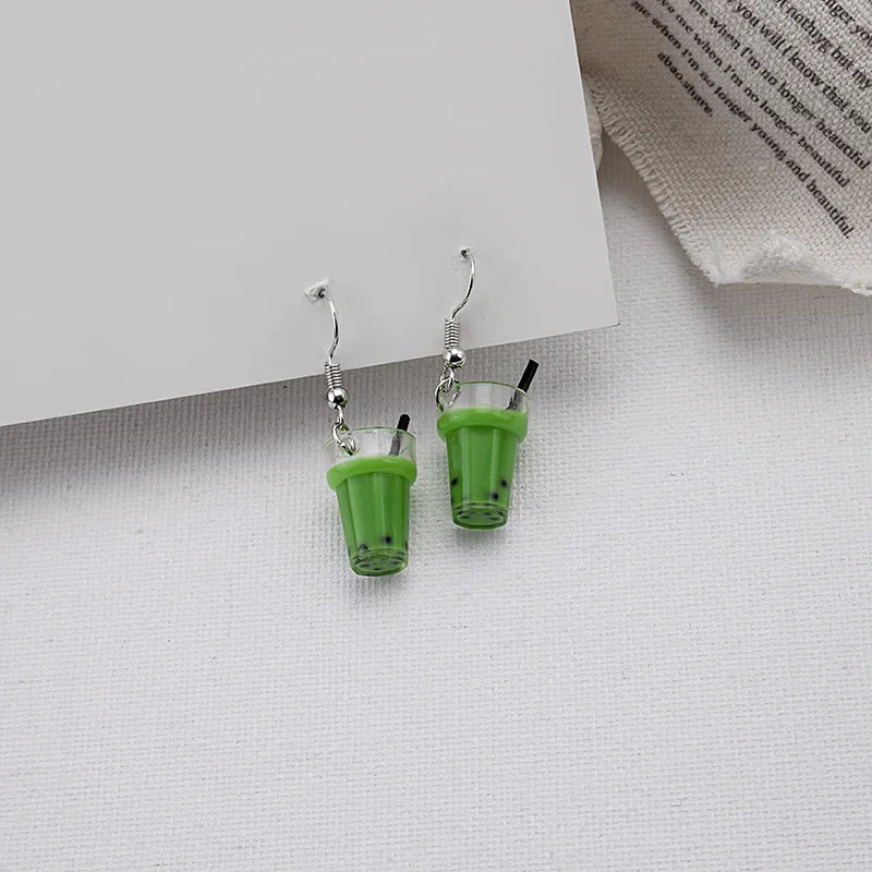 Cute 3D Simulation Bubble Tea Earrings