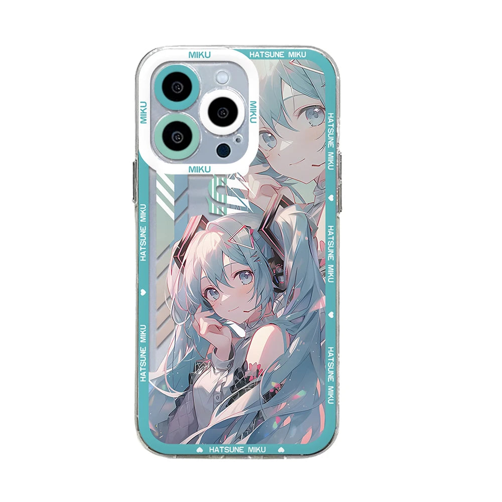 Anime H-Hatsune Mikus New Hot Phone Case For iPhone 15 14 13 12 11 Mini Pro Max X XR XSMax 6S 6 7 8 Plus SE20 Transparent Cover