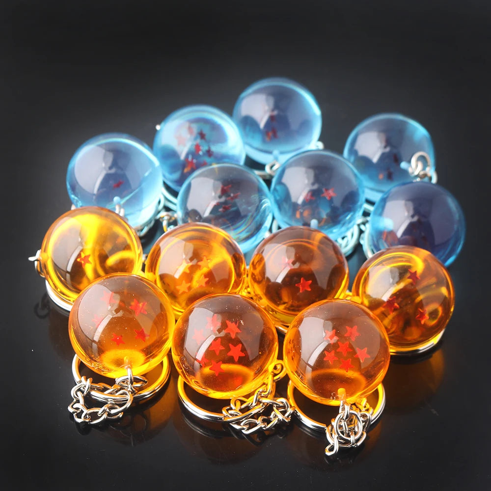 Anime Dragon 1-7 Stars Balls Keychain Charms Gokus Bead Pendant Key Chains Car Keyring