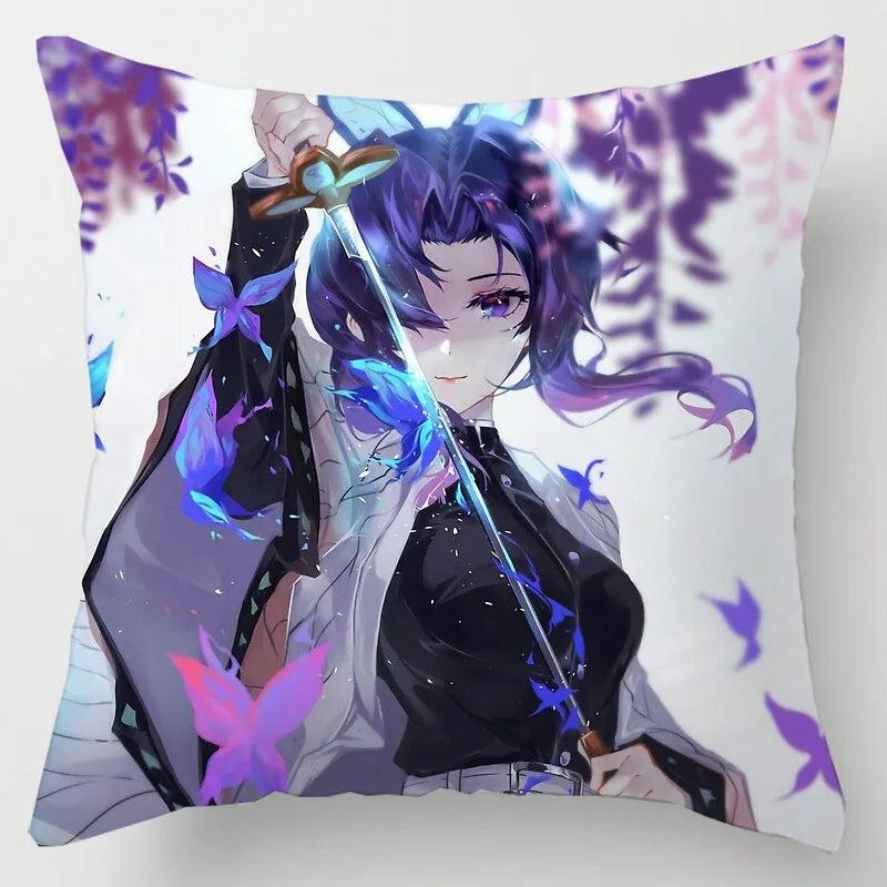 45 * 45CM Demon Slayer Kimetsu No Yaiba Pillowcase Home Decor Sofa