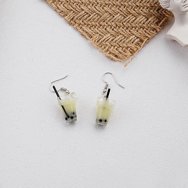 Cute 3D Simulation Bubble Tea Earrings