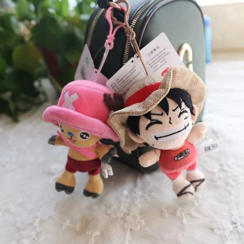 12cm/4.72in One Piece Original Kawaii Plush Keychain Chopper Soft Stuffed Plush Doll Keychain Handbag Ornaments