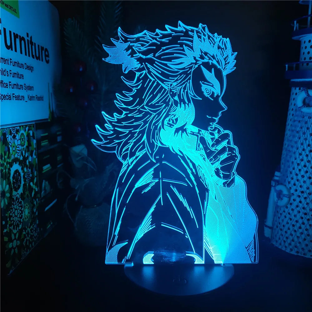 Demon Slayer Nezuko Tanjirou Zenitsu 3D Night Lights Kimetsu no Yaiba Akaza LED Figure Night Lamp