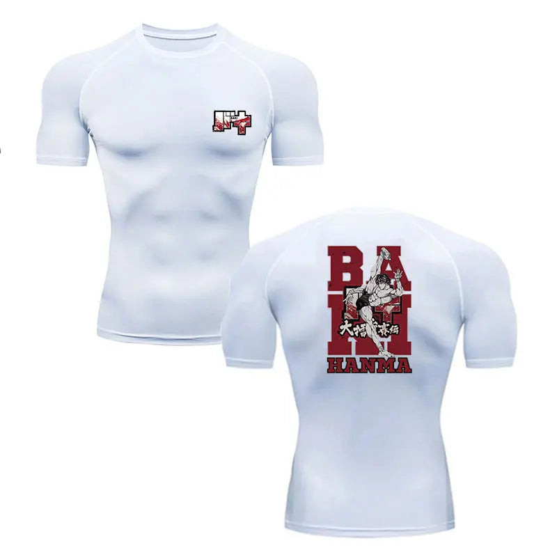 Anime Baki Hanma Men'S T Shirt Gym Fitness Boxing Outdoor Training