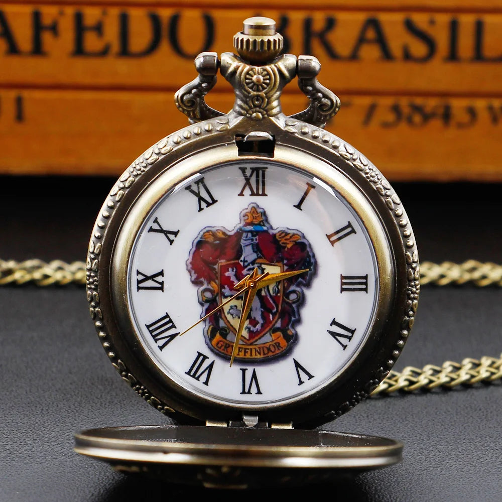 Pocket Watch Famous Theme Design Vintage look Pendant Clock