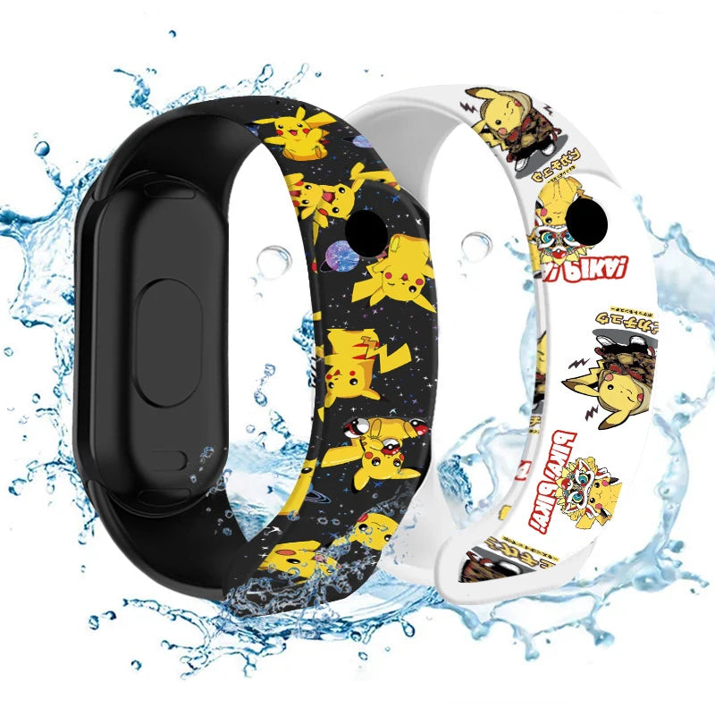 Pokemon Strap LED Electronic Watch Fashion Colorful Bracelet Touch Waterproof Anime Character Pikachu Digital Watches