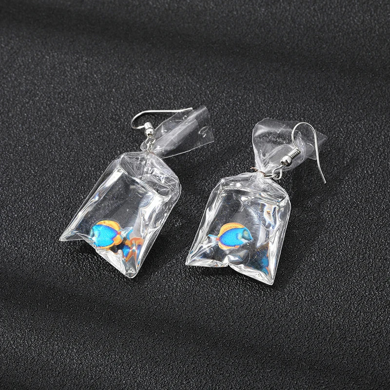 Goldfish Water Bag Earrings