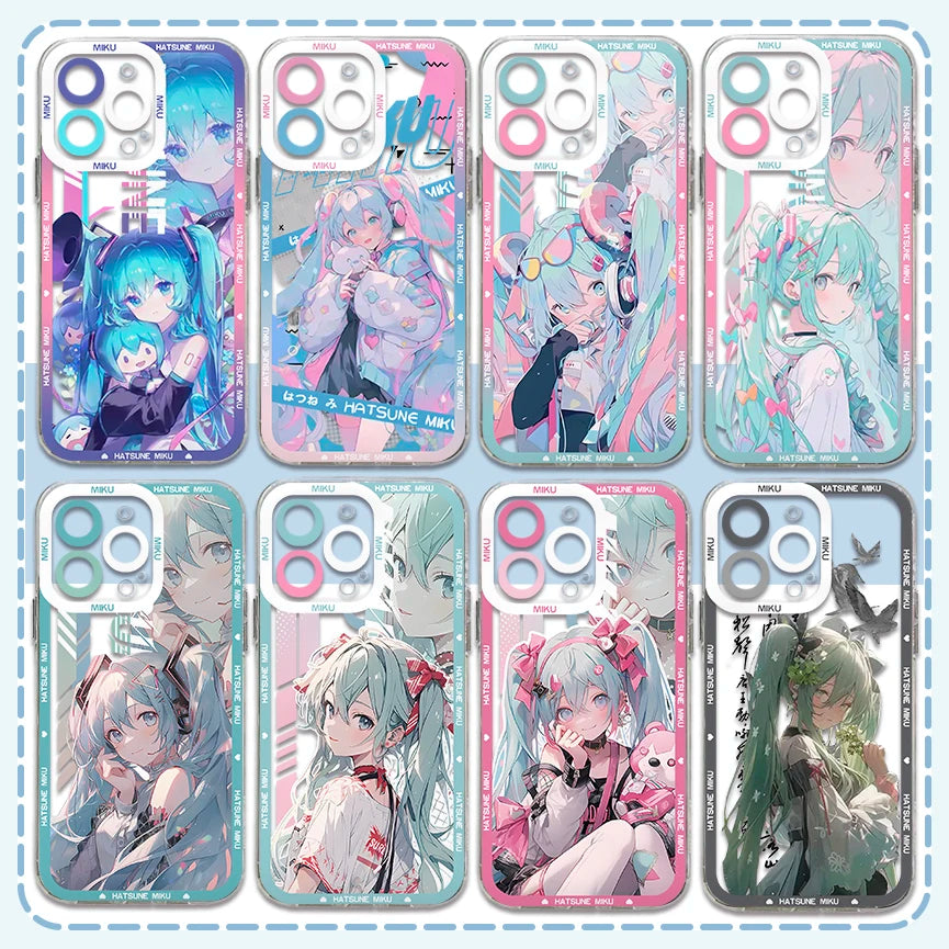 Anime H-Hatsune Mikus New Hot Phone Case For iPhone 15 14 13 12 11 Mini Pro Max X XR XSMax 6S 6 7 8 Plus SE20 Transparent Cover