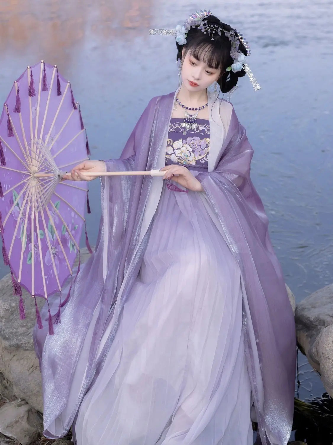 Dance Performance Lace Umbrella Classical Hanfu Oil Paper Umbrella Fairy Ancient