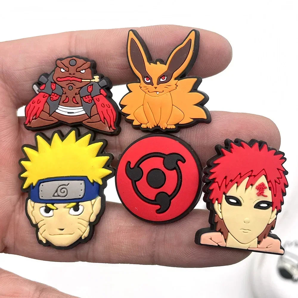 20Pcs/set Naruto Decoration Anime Shoe Croc Charms Cute Sandals Shoes Accessories Kawaii