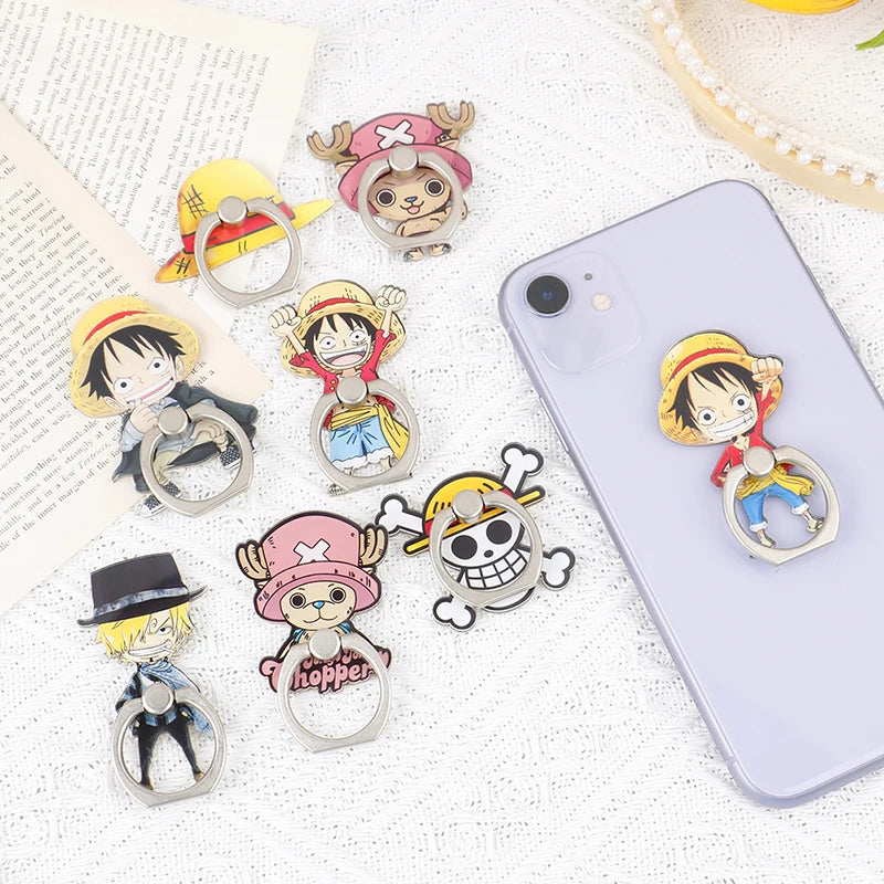 Anime One Piece Mobile Phone Stand Holder Finger Ring Chopper Luffy