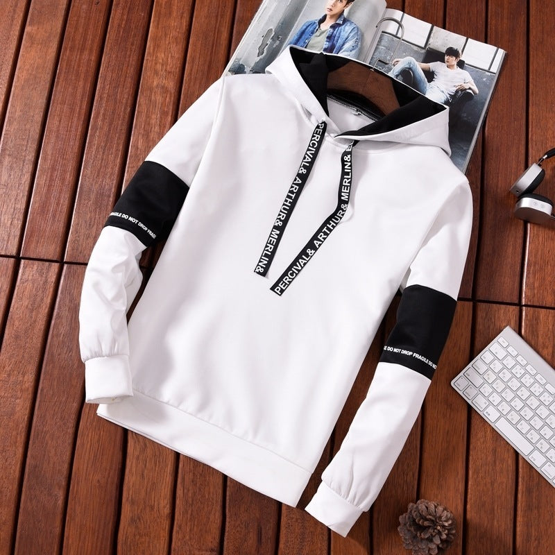 Autumn men's hoodie thin long sleeve suit youth student sportswear male Korean edition trend 2 sets a set