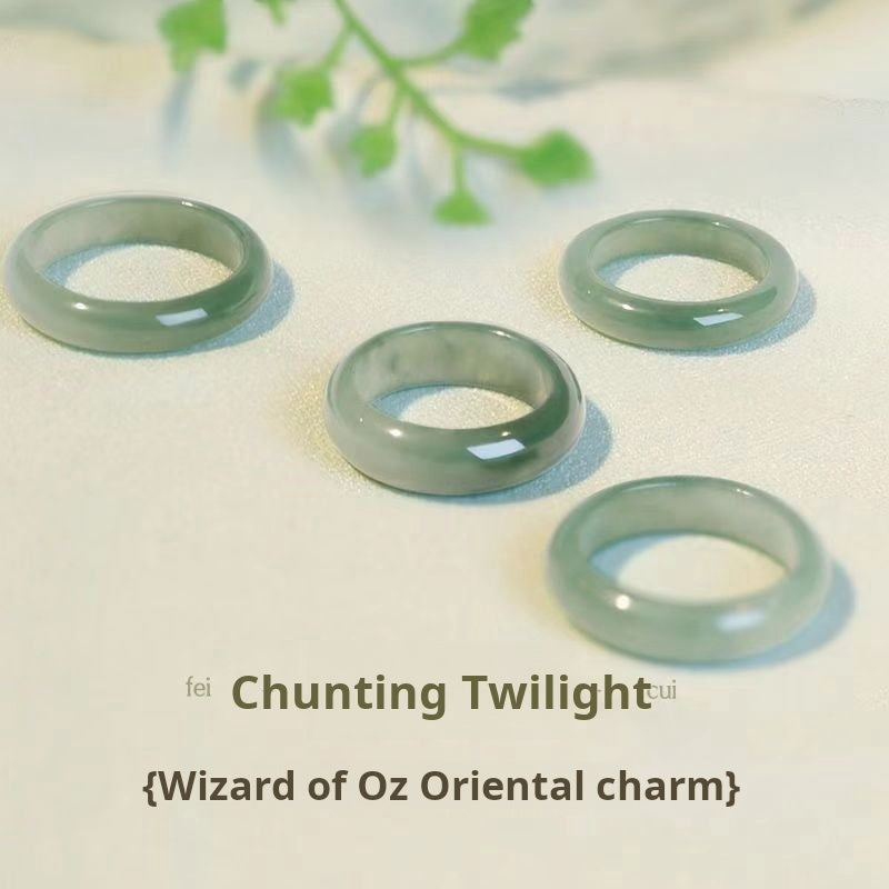 New Chinese retro niche design, spring court single twilight ring